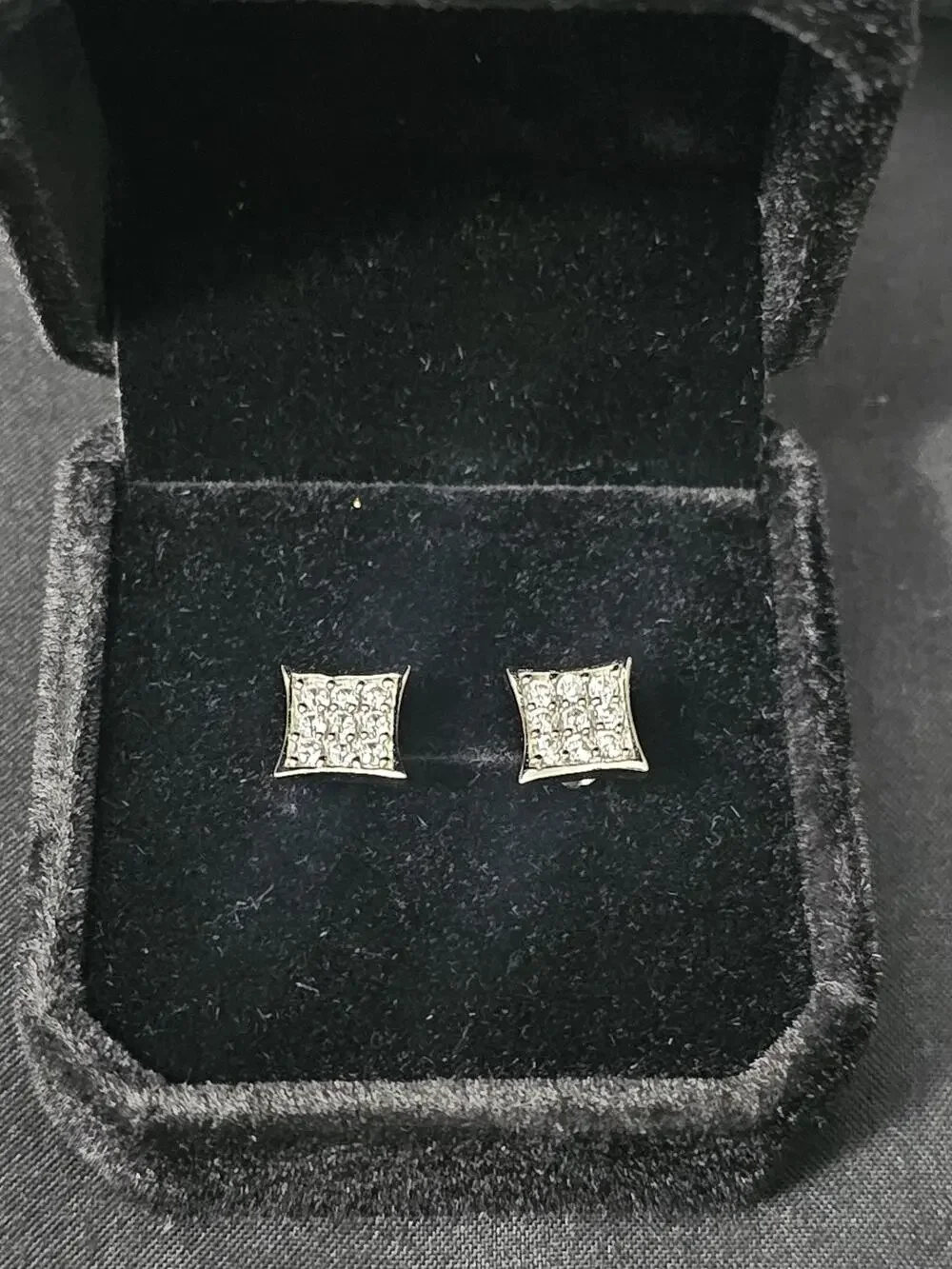 .925 sterling silver 6.8mm 'kites' Pavé Cubic Zirconia Earrings